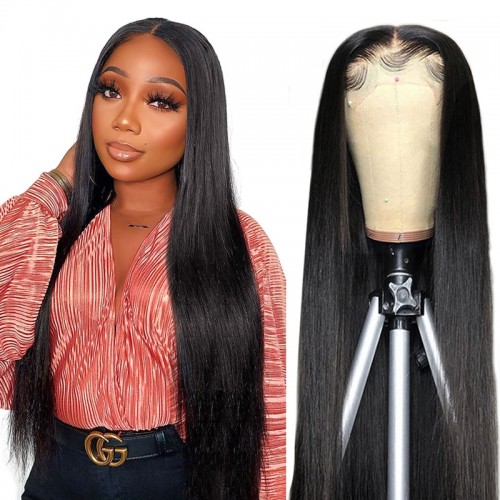 Straight 4x4 5x5 6x6 7x7 Transparent Closure Wig | Human Hair Wig | Lace Front